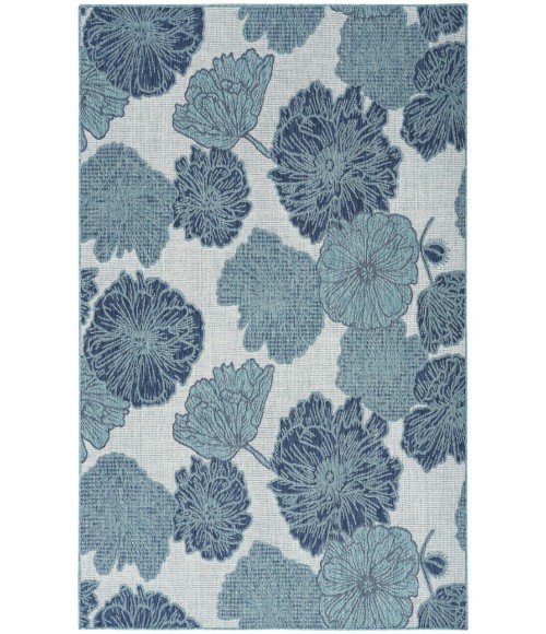 Nourison Garden Oasis Blue GOA04 6 ft. X 9 ft. Rectangle Rug