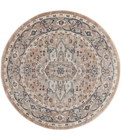Nourison Quarry Beige Grey QUA05 4 ft. X Round Rug