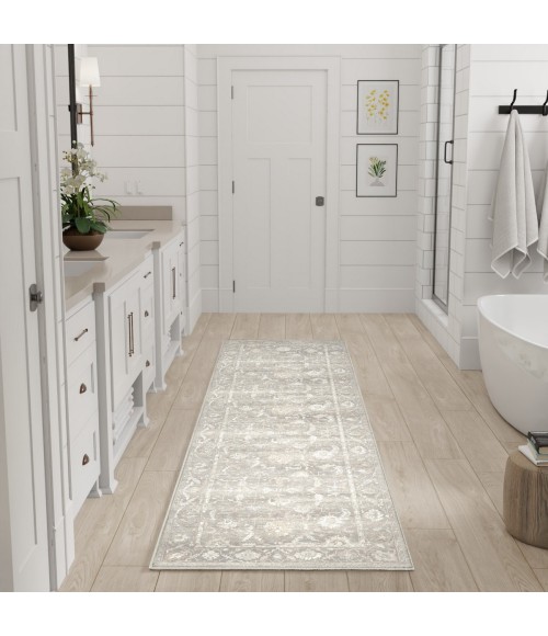 Nourison Vintage Washables Grey VWS09 2 ft. 2 in. X 8 ft. Rect. Rug