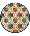 Nourison Aloha Round Area Rug ALH19-Blue/Multicolor
