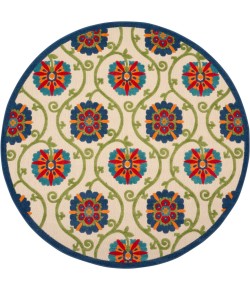 Nourison Home Aloha ALH19 Blue Multicolor 7 ft. 10 in. Round Area Rug