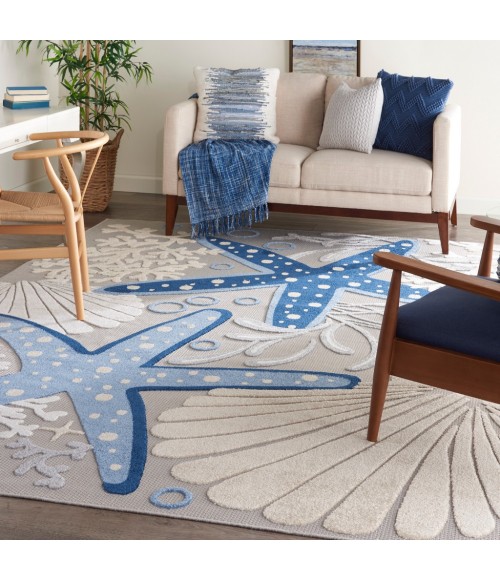 Nourison ALOHA Area Rug Nourison Aloha Area Rug ALH24-Blue/Grey