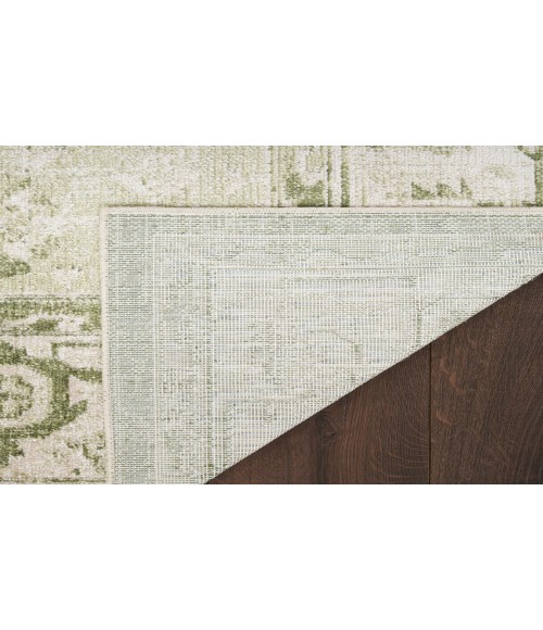 Nourison Astra Machine Washable Ivory Green ASW11 6 ft. 7 in. X 9 ft. Rectangle Rug