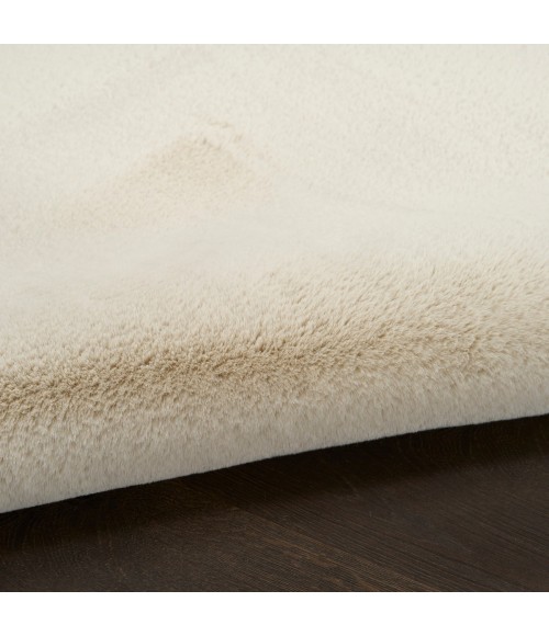 Nourison Soft Plush Rabbit Fur Beige SFF01 4 ft. X 6 ft. Rect. Rug