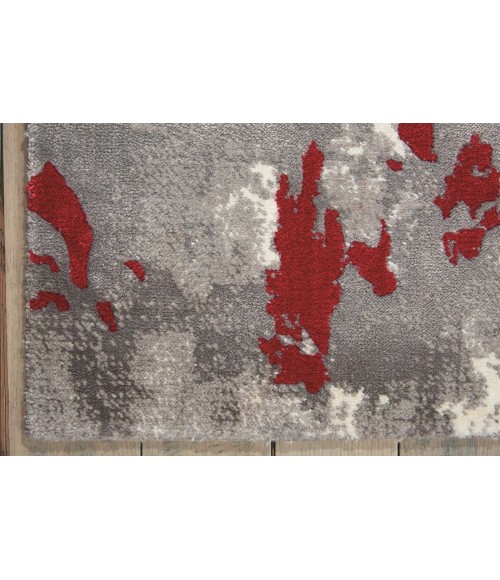 Nourison Twilight Area Rug TWI21 Grey/Red 9'9" x 13'9"