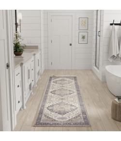 Nourison Vintage Washables Ivory Purple VWS13 2 ft. X 6 ft. Rect. Rug