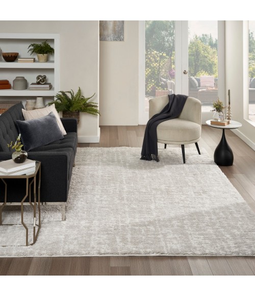 Nourison Modern Shag Grey Ivory MMD06 7 ft. 10 in. X 9 ft. 10 in. Rect. Rug