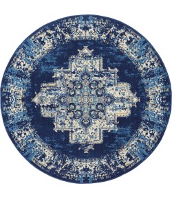Nourison Grafix - Grf14 Navy Blue Area Rug 4 ft. Round