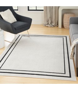 Nourison Essentials - Nre02 Ivory Black Area Rug 5 ft. X 7 ft. Rectangle