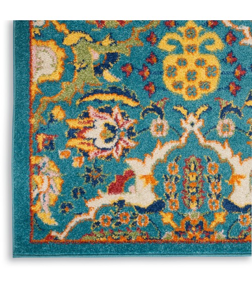 Nourison Allur Area Rug ALR03 Turquoise Ivory