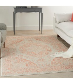 Nourison Tranquil(Traql) - Tra05 Ivory Pink Area Rug 4 ft. X 6 ft. Rectangle