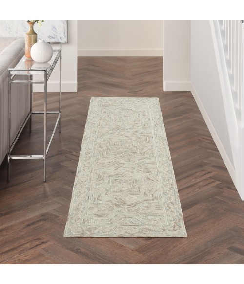 Nourison Linked Blue Ivory LNK03 2 ft. 3 in. X 7 ft. 6 in. Rect. Rug