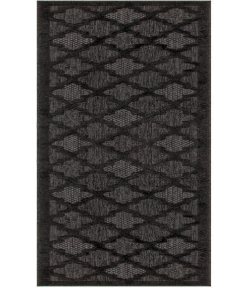 Nourison Easy Care Charcoal Black NES01 2 ft. X 6 ft. Rectangle Rug