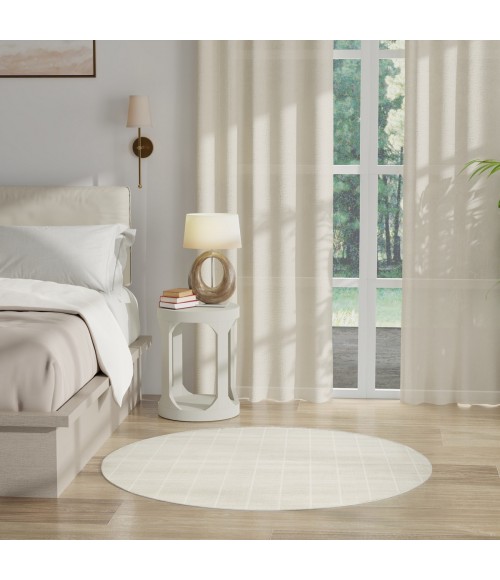 Nourison Serenity Home Ivory SRH05 4 ft. X Round Rug