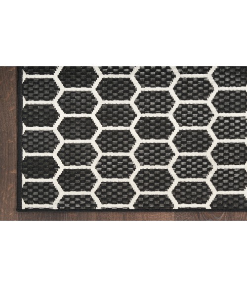 Nourison Reversible Indoor Outdoor Black Rug RVB01 9 ft. X 12 ft. Rectangle - Rugs Town Nourison Reversible Indoor Outdoor Black RVB01 9 ft. X 12 ft. Rectangle Rug