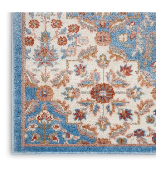 Elation Area Rug Nourison Elation Area Rug ETN08 Ivory Blue 9' x 12'