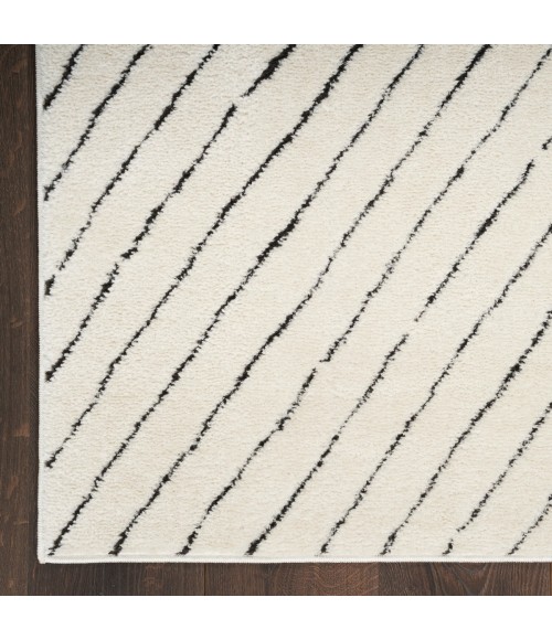 Nourison Cozy Modern Ivory Black CMD01 2 ft. 2 in. X 10 ft. Rect. Rug