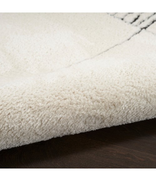 Nourison Cozy Modern Ivory Black Rug CMD02 5 ft. 3 in. X 7 ft. Rect. - Rugs Town Nourison Cozy Modern Ivory Black CMD02 5 ft. 3 in. X 7 ft. Rect. Rug