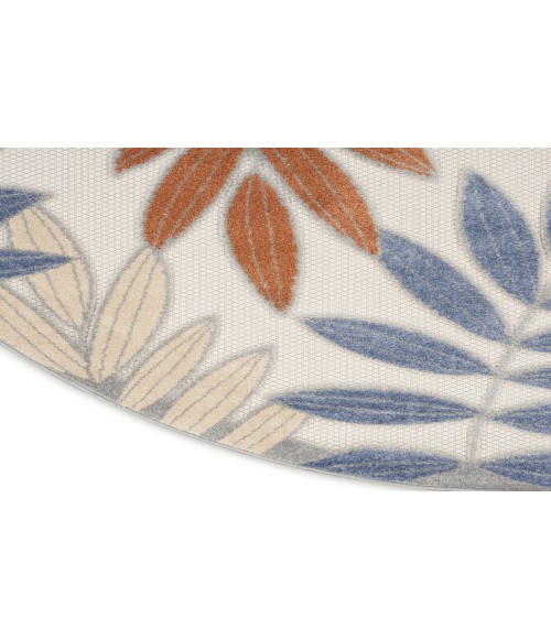 Nourison Aloha Blue Mocha ALH18 5 ft. 3 in. Round Rug