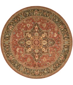 Nourison Home Living Treasures LI01 Rust 5 ft. 10 in. Round Area Rug