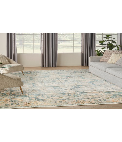 Nourison Astra Machine Washable Light Blue ASW12 6 ft. 7 in. X 9 ft. Rectangle Rug
