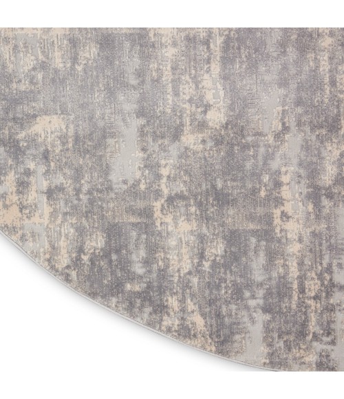 Nourison Rustic Textures Area Rug RUS01 Ivory/Silver 7'10" Round