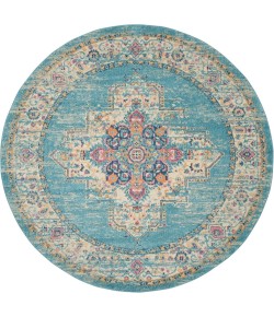 Nourison Home Passion PSN03 Light Blue 8 ft. Round Area Rug