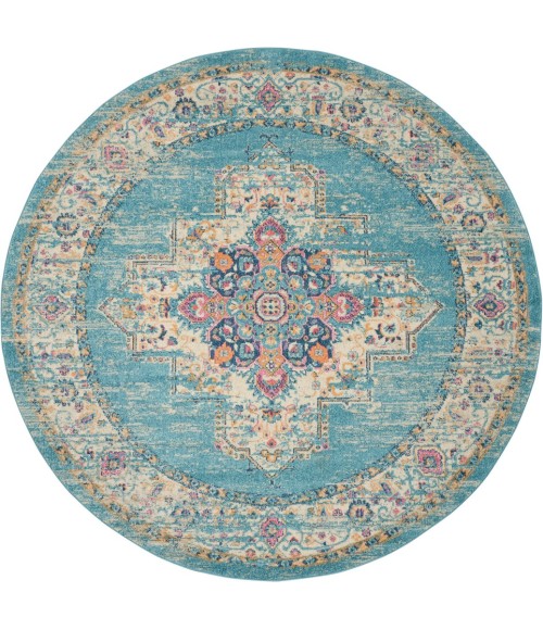 Nourison Passion Round Area Rug PSN03-Light Blue