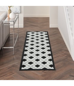 Nourison Home Aloha ALH26 Black White 2 ft. 3 in. X 8 ft. Area Rug