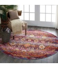Nourison VINTAGE KASHAN Area Rug Nourison Vintage Kashan Round Area Rug VKA03-Red/Multicolor