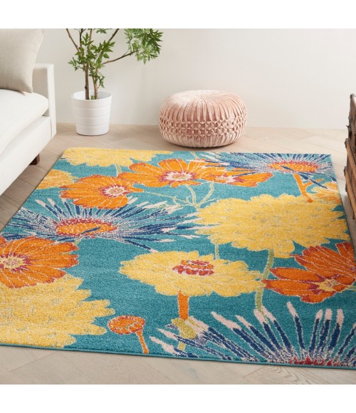 Nourison Allur Area Rug ALR06-Turquoise Multicolor