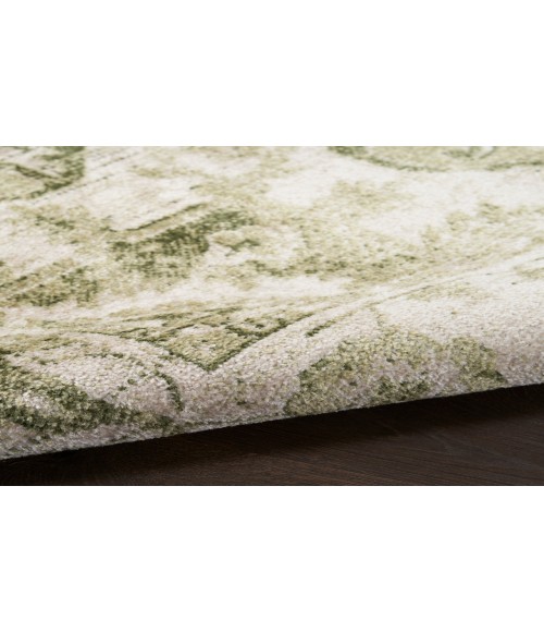 Nourison Astra Machine Washable Ivory Green ASW12 2 ft. 2 in. X 10 ft. Rectangle Rug