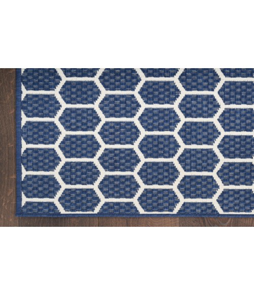Nourison Reversible Indoor Outdoor Navy RVB01 8 ft. X 10 ft. Rectangle Rug