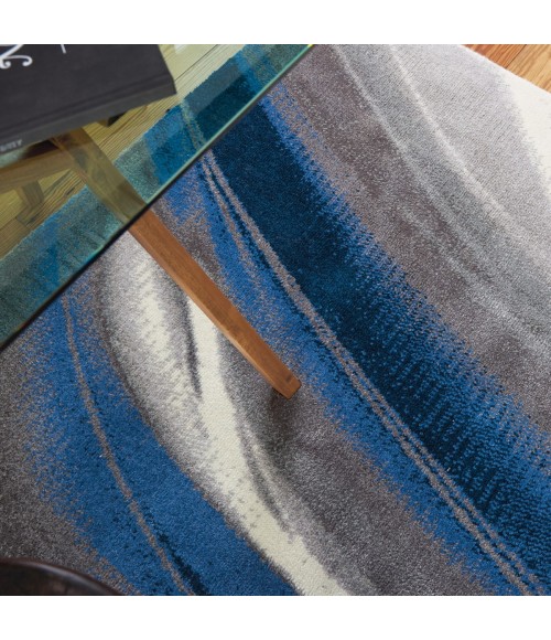 Nourison Twilight Area Rug TWI28 Ivory Grey Blue 7'9" x 9'9"