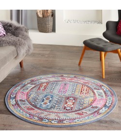 Nourison Vintage Kashan - Vka06 Grey Multicolor Area Rug 4 ft. X Round