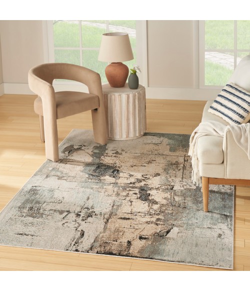 Nourison Home Washable Decor Blue WSD09 5 ft. 3 in. X 7 ft. Rectangle Rug