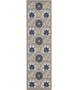 Nourison Home Aloha ALH19 Grey Blue 2 ft. 3 in. X 10 ft. Area Rug