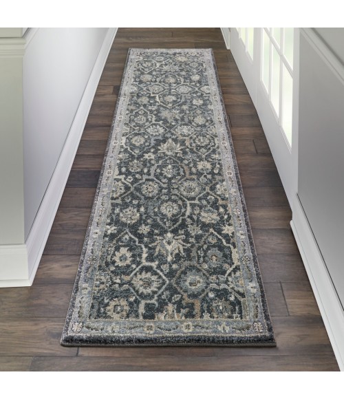 Nourison MOROCCAN CELEBRATION Area Rug kathy ireland Home Moroccan Celebration Runner Area Rug KI385-Navy