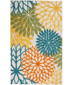 Nourison Aloha Turquoise Multicolor ALH05 3 ft. 6 in. X 5 ft. 6 in. Rectangle Rug