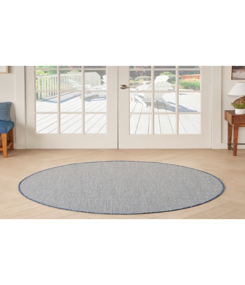 Nourison Courtyard Ivory Blue COU01 4 ft. Round Rug