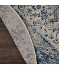 Nourison Tranquil Round Area Rug TRA06-Ivory/Light Blue