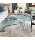 Nourison Maxell Area Rug MAE08 Ivory/Teal 9' x 12'