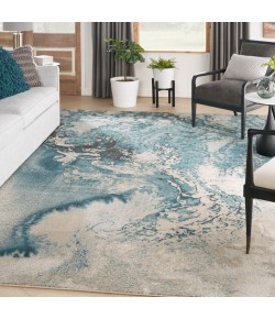 Nourison Maxell - Mae08 Ivory Teal Area Rug 9 ft. X 12 ft. Rectangle