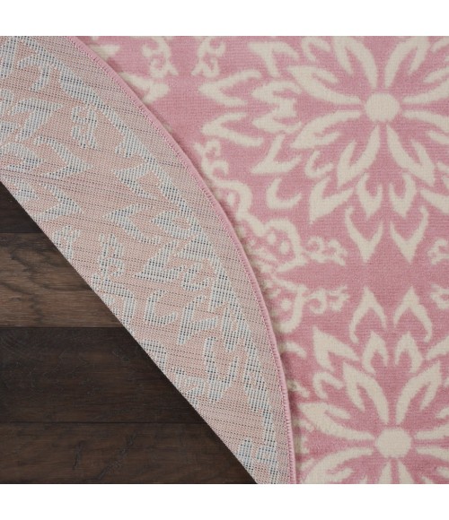 Nourison Jubilant Round Area Rug JUB06-Ivory/Pink