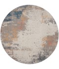 Nourison Rustic Textures Area Rug RUS13 Grey/Blue 5'3" Round