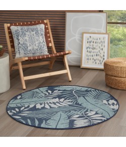 Nourison Home Garden Oasis GOA02 Navy 4 ft. Round Area Rug