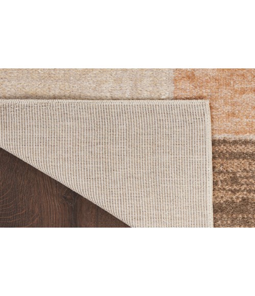 Nourison Astra Machine Washable Beige Multicolor ASW09 6 ft. 7 in. X 9 ft. Rectangle Rug