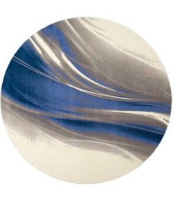 Nourison Twilight - Twi28 Ivory Grey Blue Area Rug 8 ft. Round