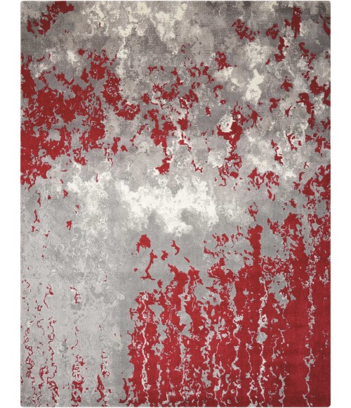 Nourison Twilight Area Rug TWI21 Grey/Red 5'6" x 8'