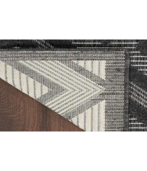 Nourison Versatile Charcoal Black NRV01 2 ft. X 6 ft. Rectangle Rug
